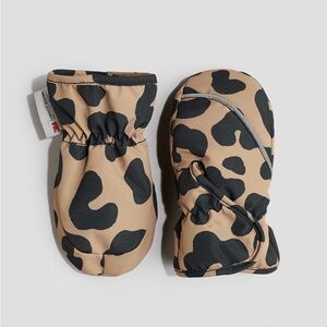 NIB H&M Leopard Water Repellent Mittens